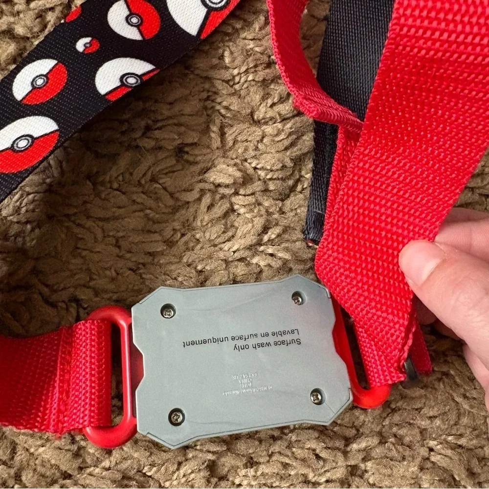 Vintage Pokemon Clip and Go Adjustable Belt Kids Black Red